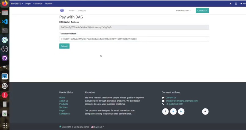 Constellation Metagraph Integration in Odoo ERP – screenshot 8