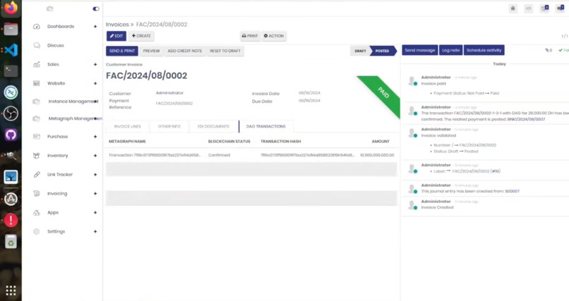 Constellation Metagraph Integration in Odoo ERP – screenshot 11