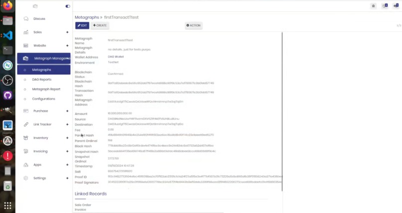 Constellation Metagraph Integration in Odoo ERP – screenshot 12