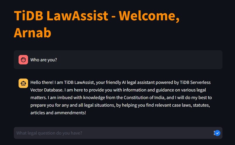 TiDB LawAssist – screenshot 1