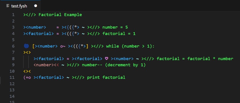 Fysh - An Esoteric Programming Language – screenshot 2