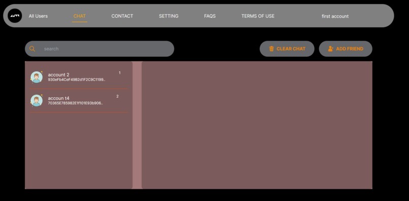 Blockchain Whatsup Application – screenshot 1