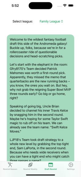 League Rewind: Sleeper Fantasy Football Recaps – screenshot 2