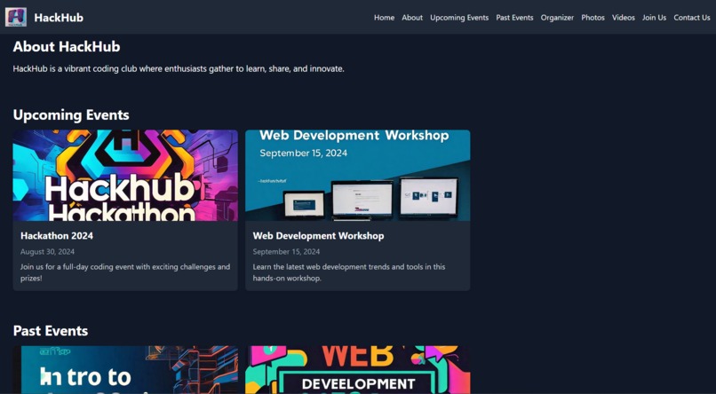 HackHub portal – screenshot 2
