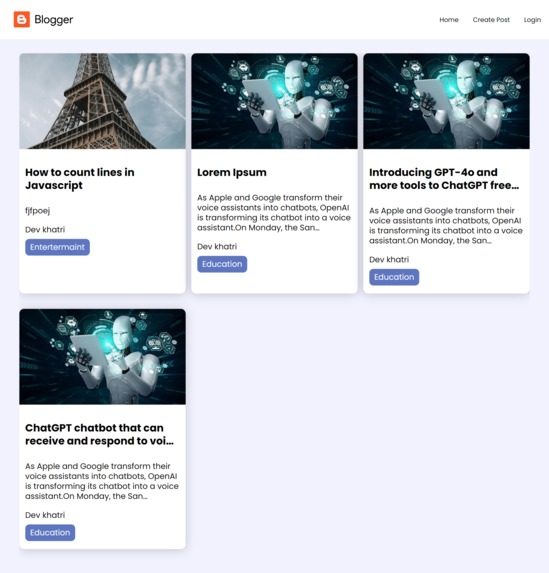 Blog posting website – screenshot 1