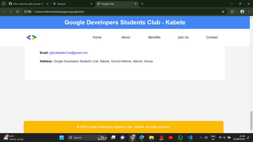 simple gdsc website – screenshot 1