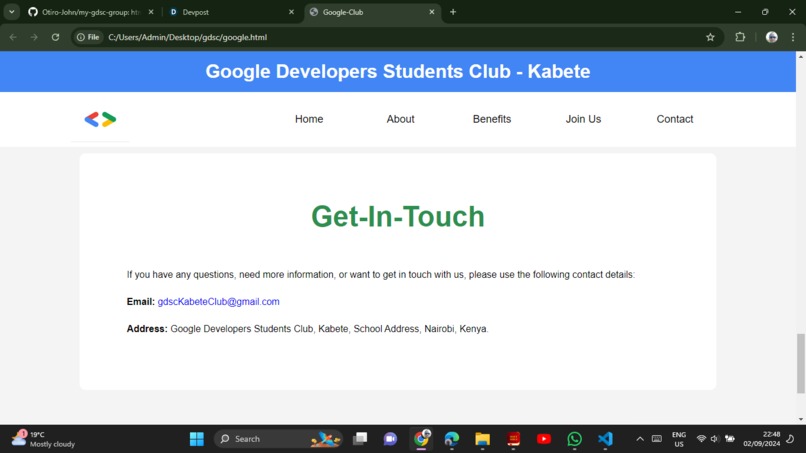 simple gdsc website – screenshot 2
