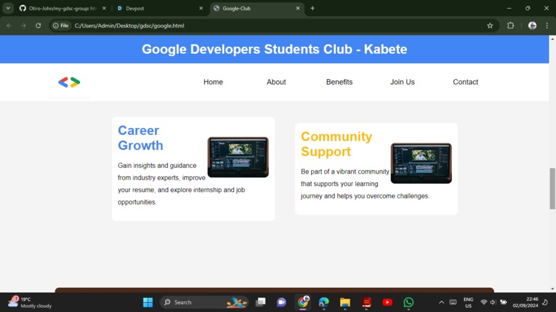 simple gdsc website – screenshot 3
