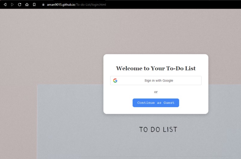 To-Do list – screenshot 1