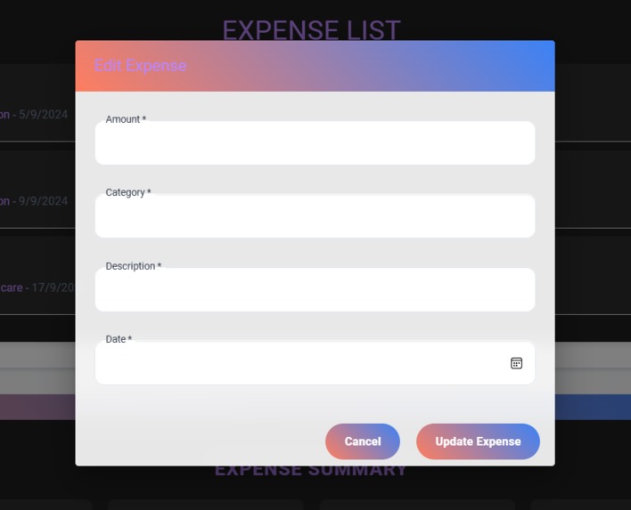 Expense Tracker – screenshot 1