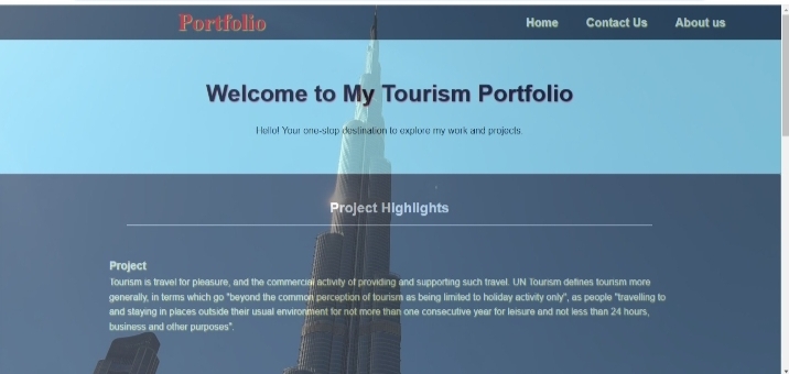 TOURISM PORTFOLIO – screenshot 1