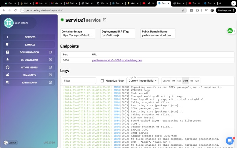 Deploy a simple app to Defang Playground – screenshot 1