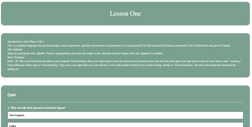 ASLearn – screenshot 2