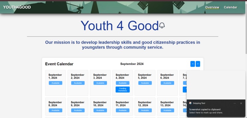 Youth4Good Website – screenshot 1
