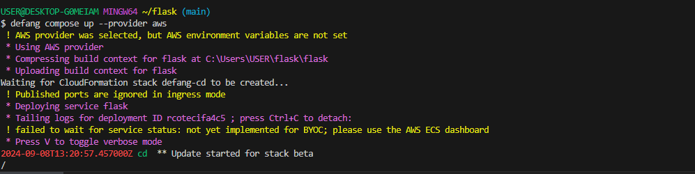 Deploying a to-do web app onto my aws acount using defang | Devpost