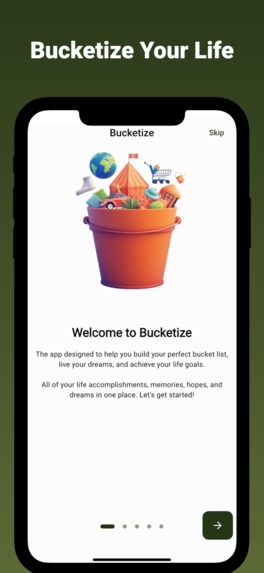 Bucketize: A Bucket List App – screenshot 1