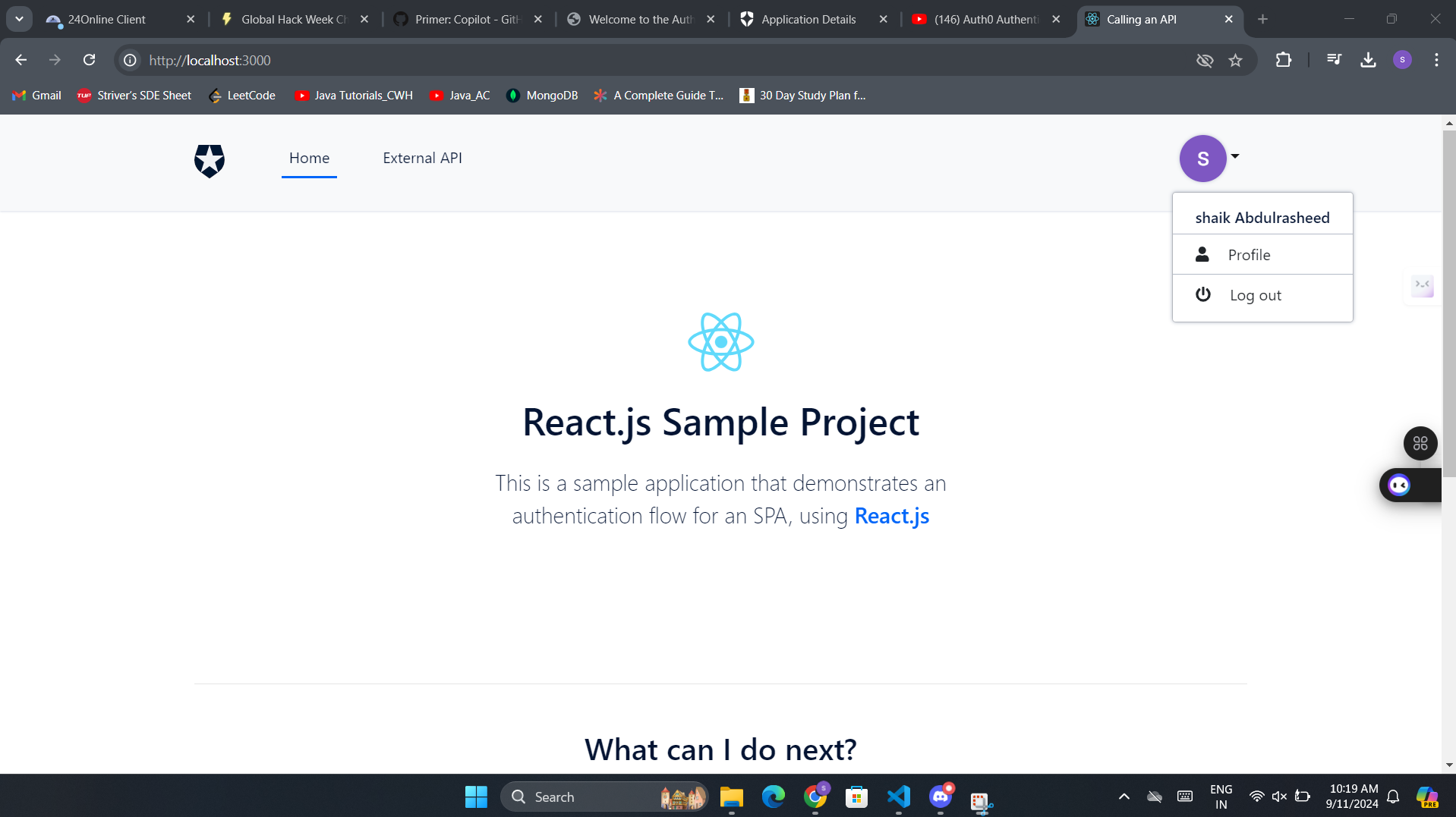 Implement Login and Logout with your Auth0 SDK of choice | Devpost