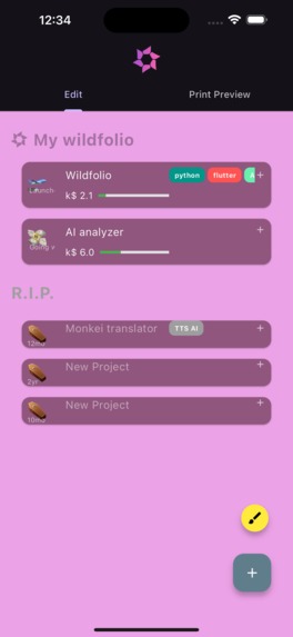 Wildfolio: build in public and pin it! – screenshot 2