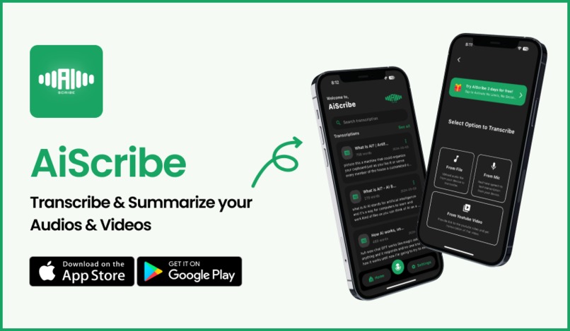AiScribe - Transcribe Audios & Videos – screenshot 1