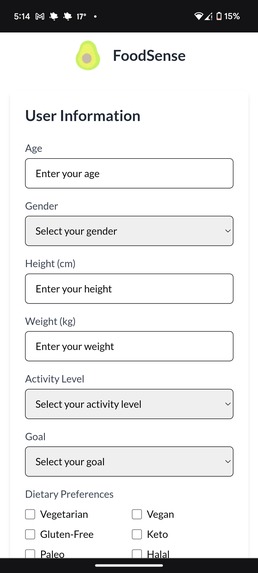 FoodSense – screenshot 2