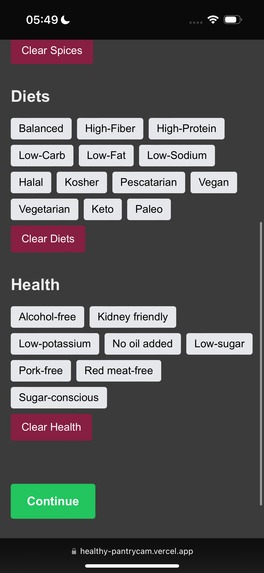 Health PantryCam – screenshot 2