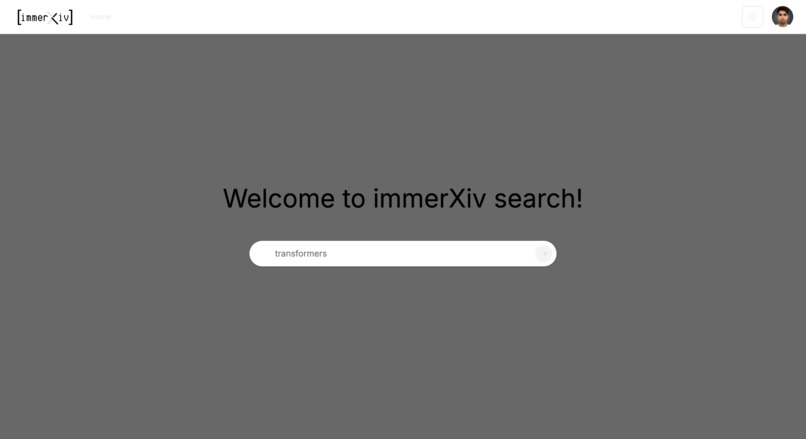 immerXiv – screenshot 2