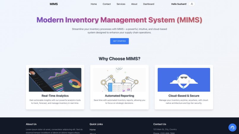 Modern Inventory Management System (MIMS) – screenshot 1