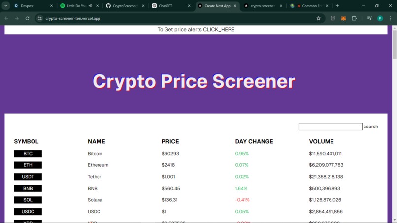 CryptoScreener – screenshot 1