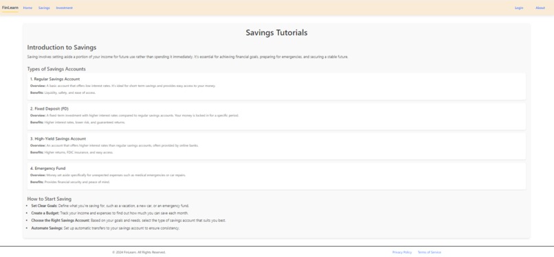 FinLearn: Financial Literacy Platform  – screenshot 3