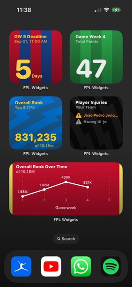 FPL Widgets - Widgets for Fantasy Premier League – screenshot 8