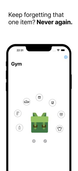Backpacks: packing lists – screenshot 1
