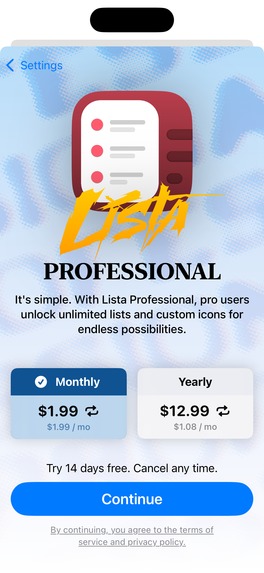 Lista – screenshot 3