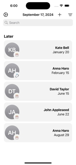 Dateminder – screenshot 2