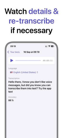 Tekst: Audio To Text Converter – screenshot 3