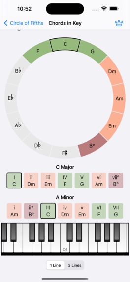 Circle of Fifths App for iOS – screenshot 2