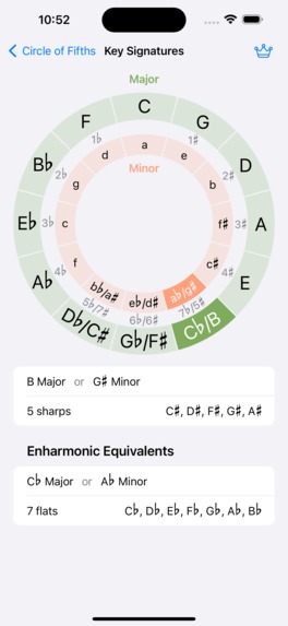 Circle of Fifths App for iOS – screenshot 3