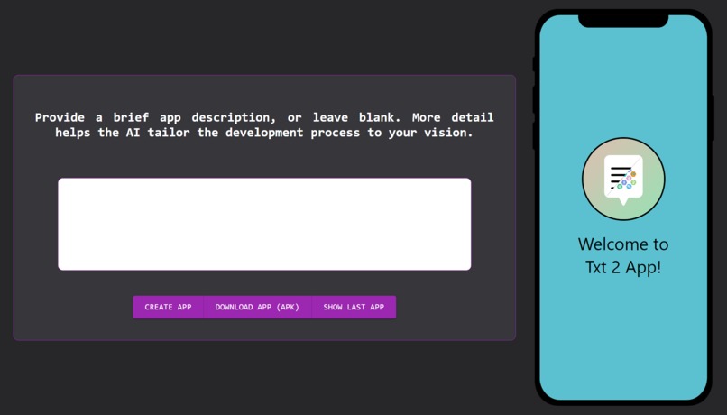 Txt2App – screenshot 2