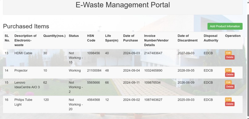 E-WASTE MANAGEMENT PORTAL – screenshot 1