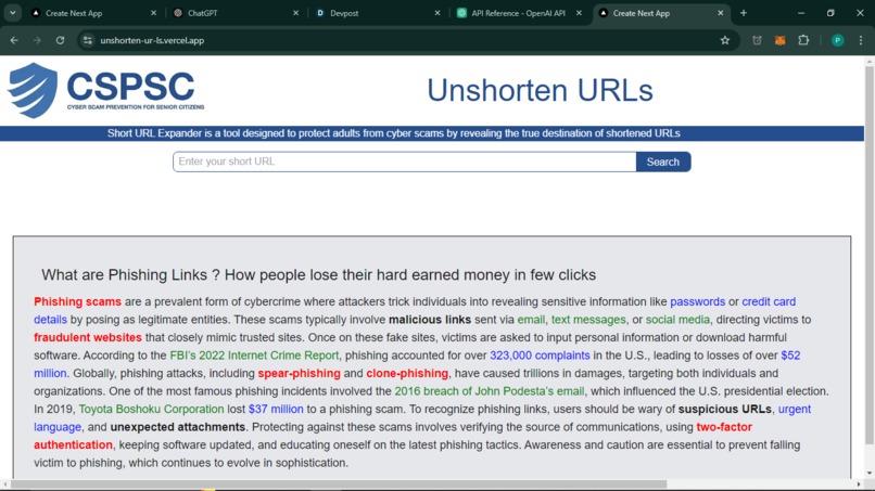 Unshorten URLs – screenshot 1
