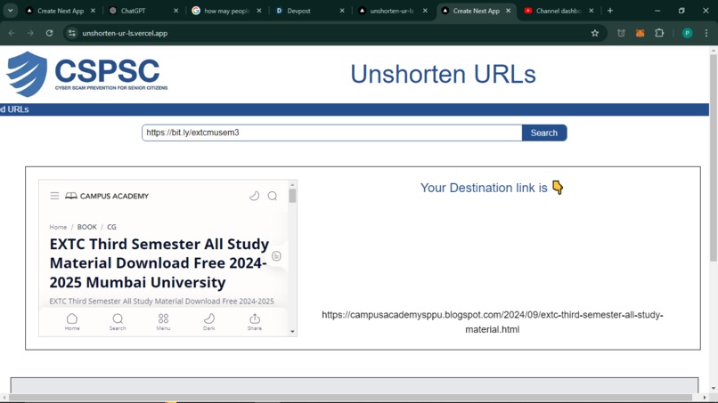 Unshorten URLs – screenshot 2
