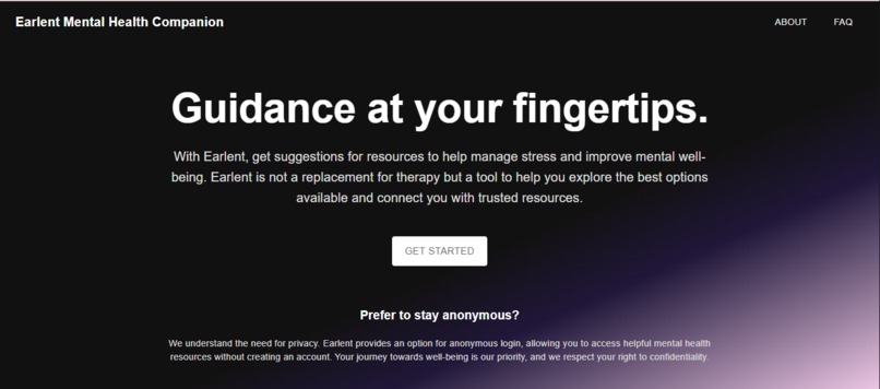 Earlent 2.0: AI-Driven Mental Health Companion – screenshot 1