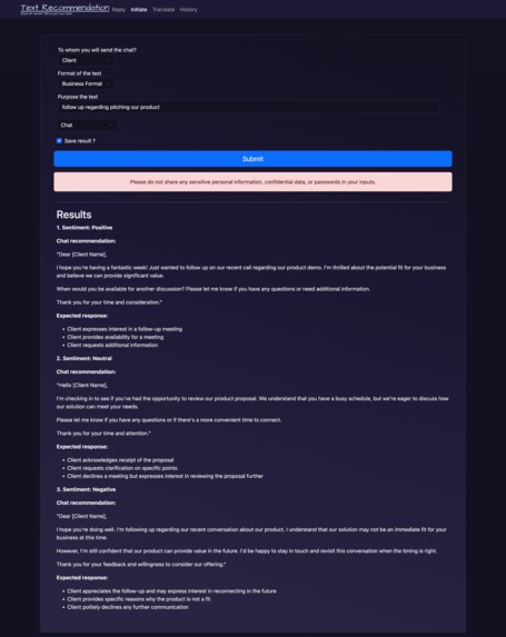 Text Recommendation – screenshot 4
