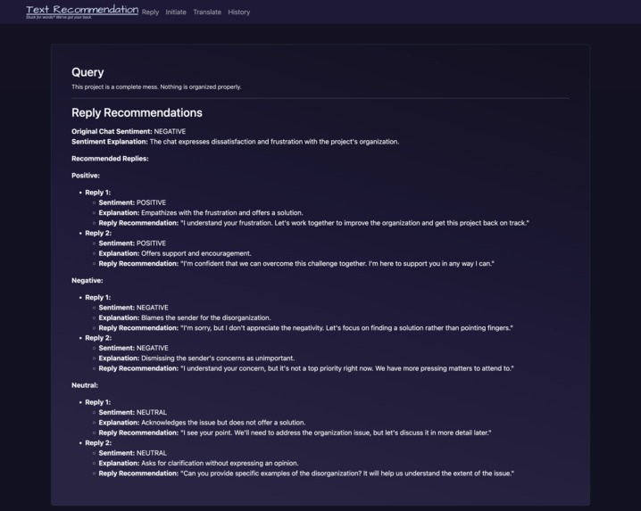 Text Recommendation – screenshot 5