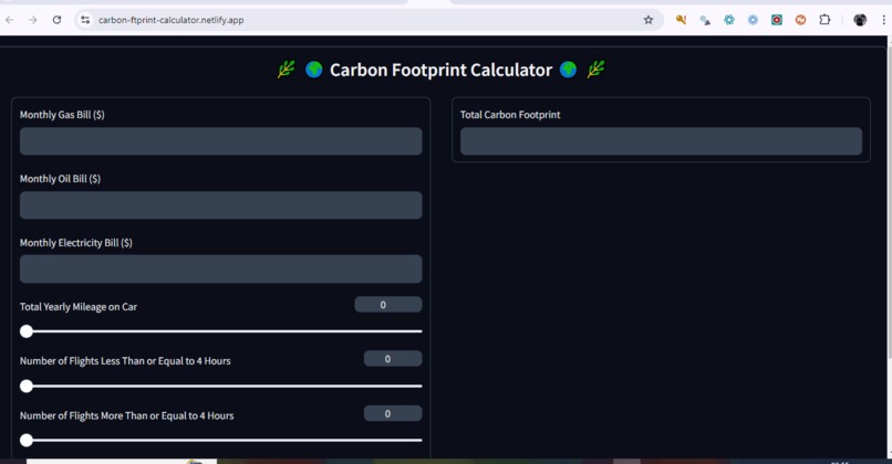 Carbon Footprint Calculator – screenshot 1