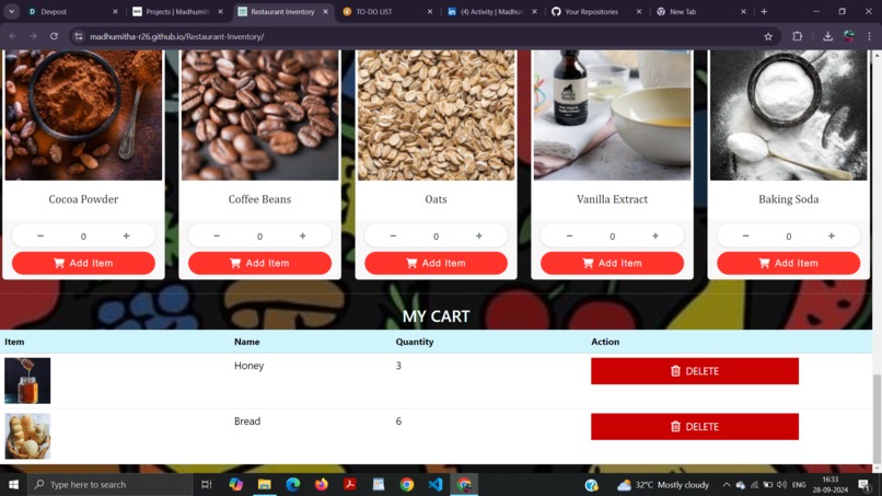Restaurant Inventory – screenshot 3