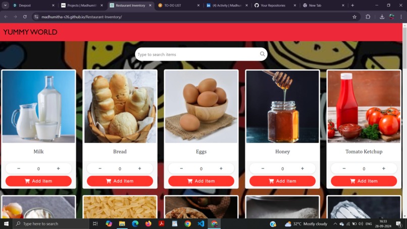 Restaurant Inventory – screenshot 1