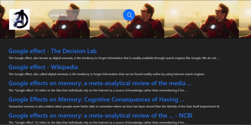 Search engine – screenshot 1