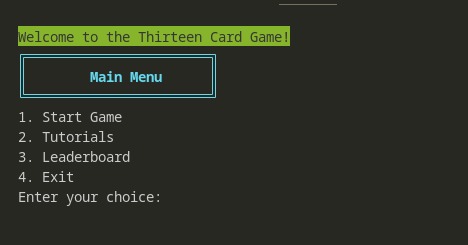 Thirteen Card Game – screenshot 1