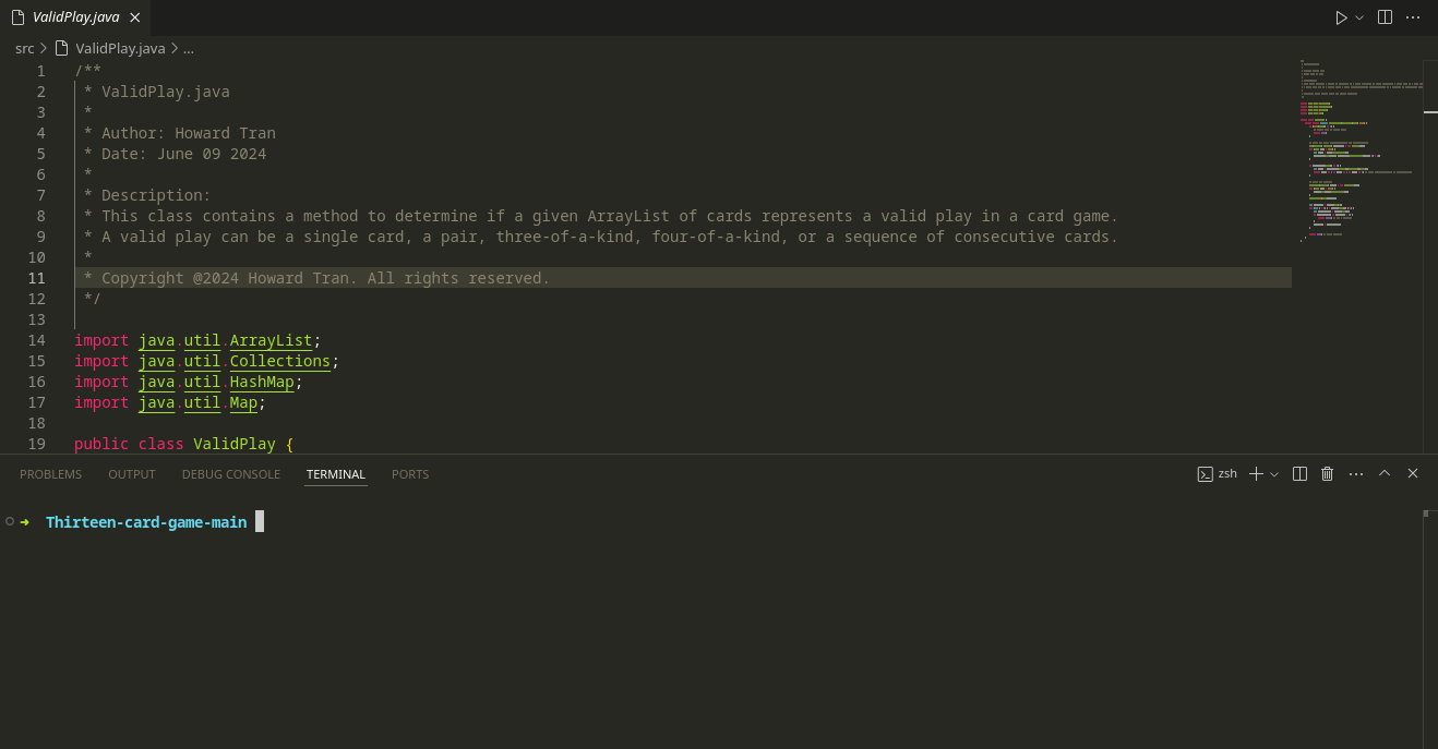 Thirteen Card Game Devpost