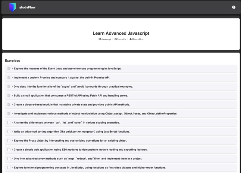 StudyFlow – screenshot 2